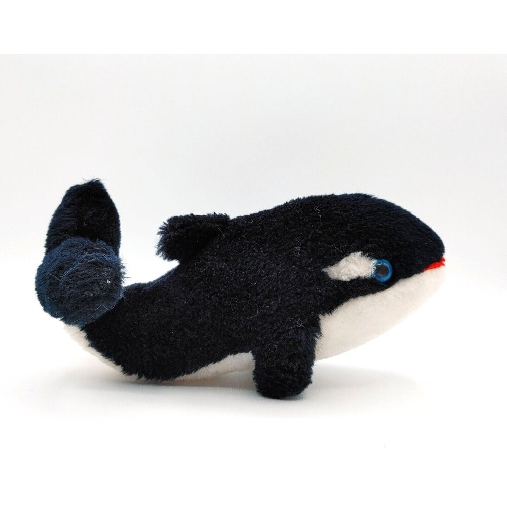 Dakin Orca Killer Whale Plush Black & White 10" Stuffed Animal 1974 Vintage